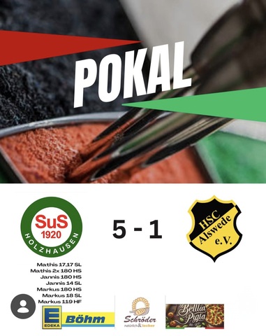 Ergebniss Pokalspiel Alswede II